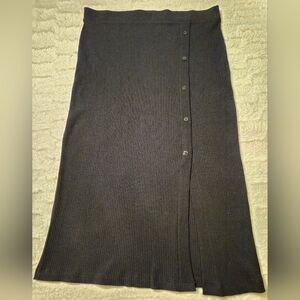 Amour Vert Black Ribbed Pencil Skirt‎